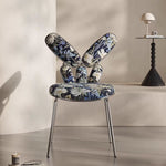 LIVARA EC1040 Floral Chair/Dining Print Stainless Leisure Chair Steel Legs