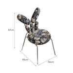 LIVARA EC1040 Floral Chair/Dining Print Stainless Leisure Chair Steel Legs