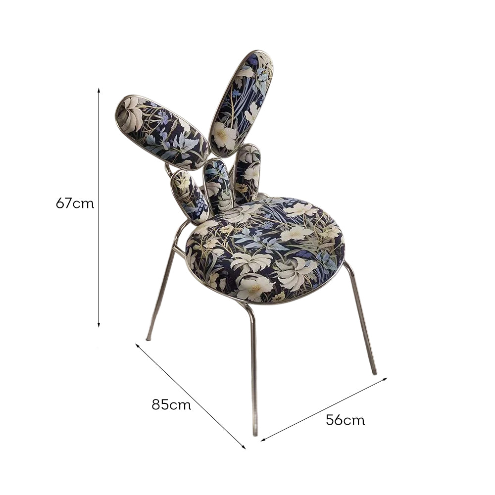 LIVARA EC1040 Floral Chair/Dining Print Stainless Leisure Chair Steel Legs