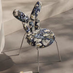 LIVARA EC1040 Floral Chair/Dining Print Stainless Leisure Chair Steel Legs