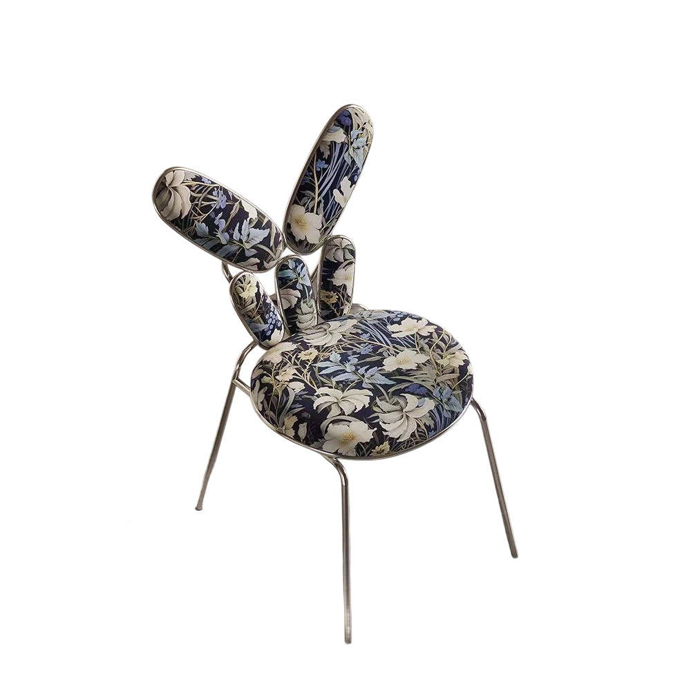 LIVARA EC1040 Floral Chair/Dining Print Stainless Leisure Chair Steel Legs