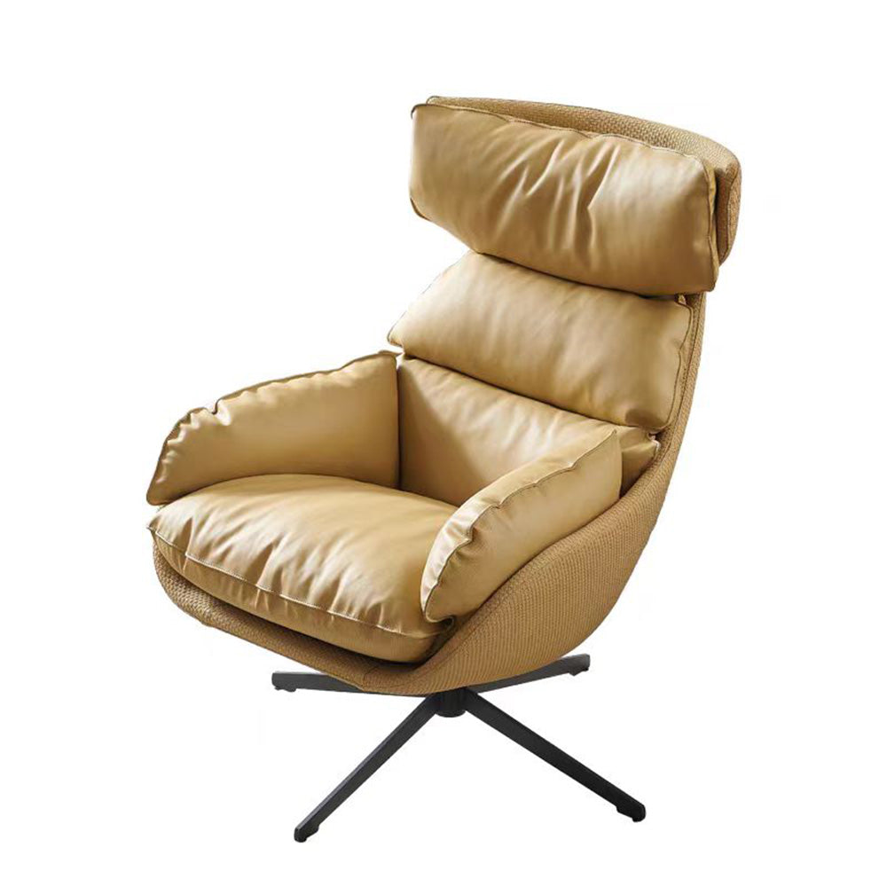 LIVARA EC1042 Rotating Leather Metal Frame Down Feather Leisure Chair