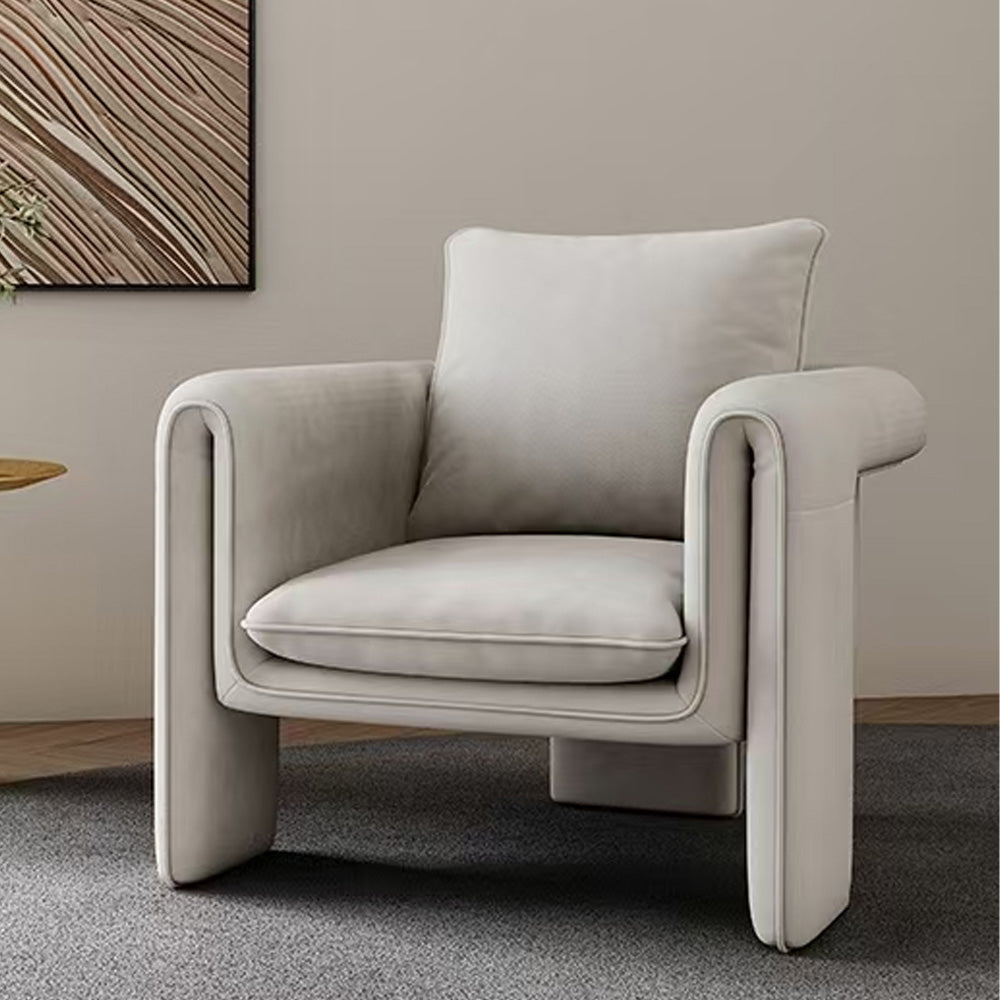 LIVARA EC1054 Fabric Frame Bentwood Velvet Leisure Chair