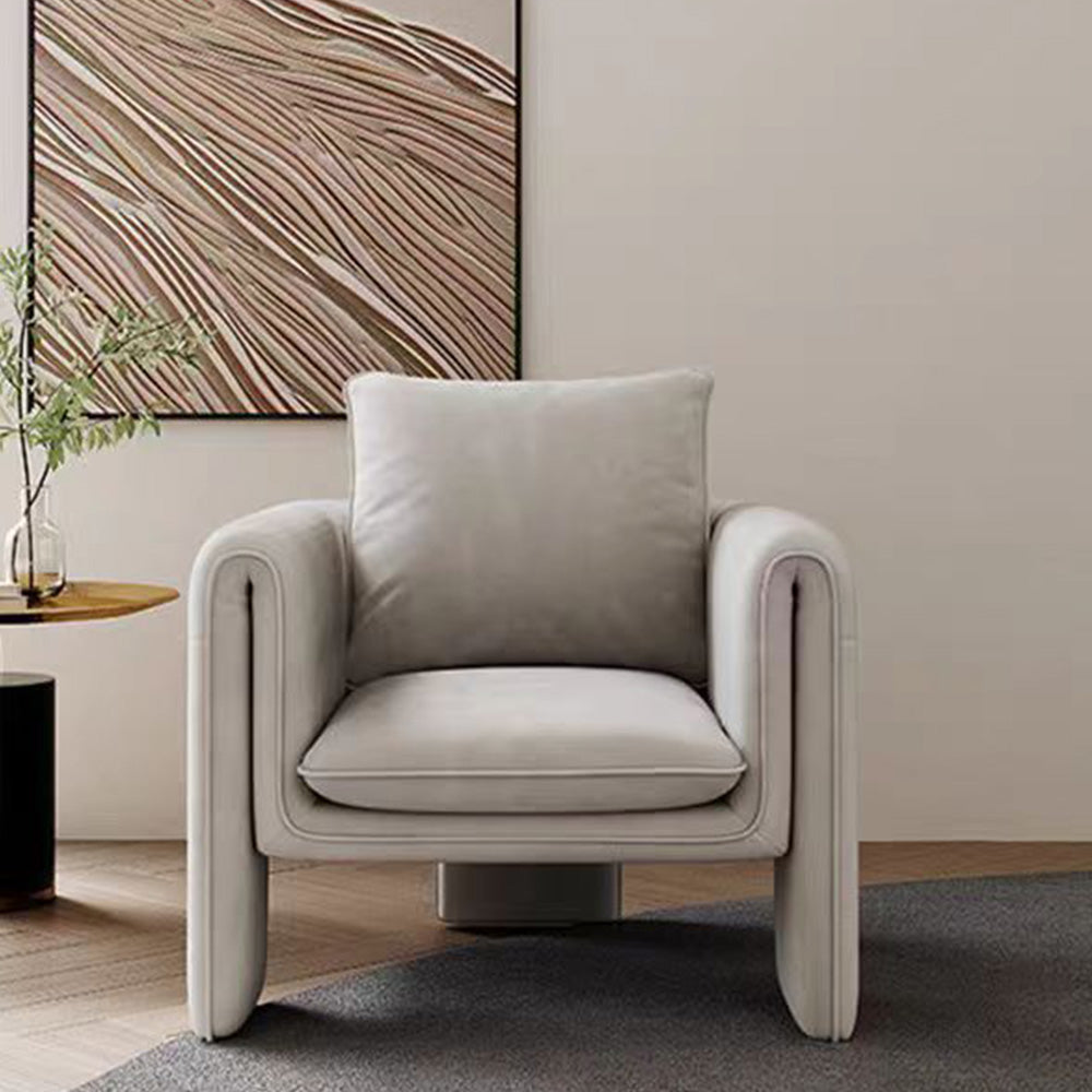 LIVARA EC1054 Fabric Frame Bentwood Velvet Leisure Chair