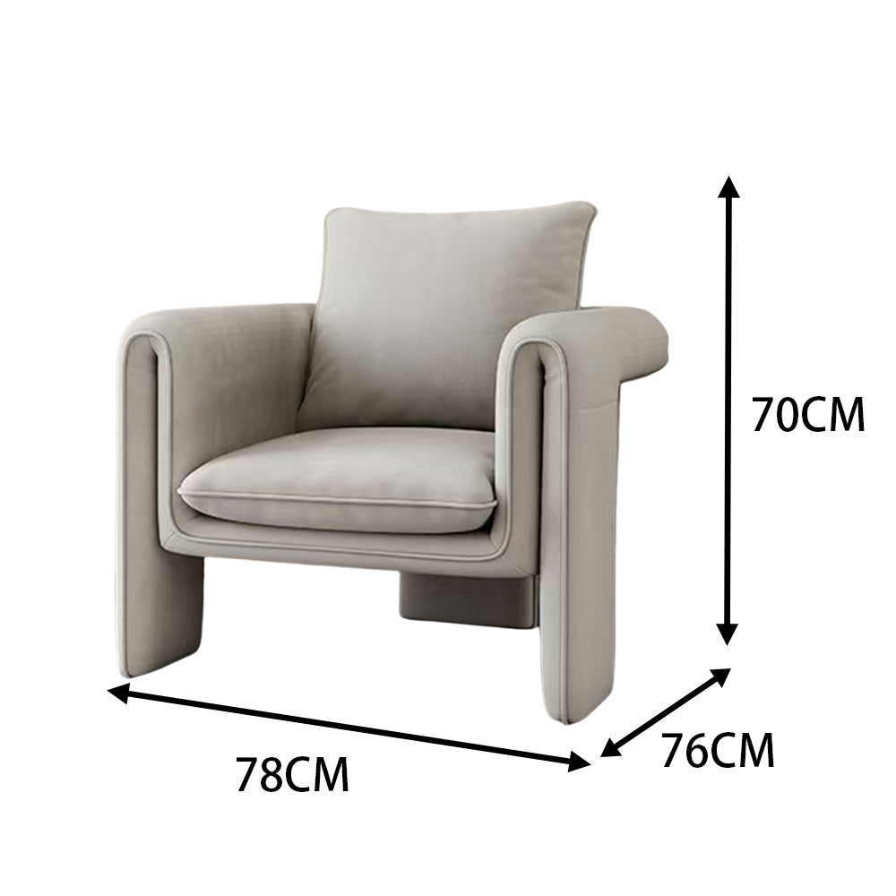 LIVARA EC1054 Fabric Frame Bentwood Velvet Leisure Chair