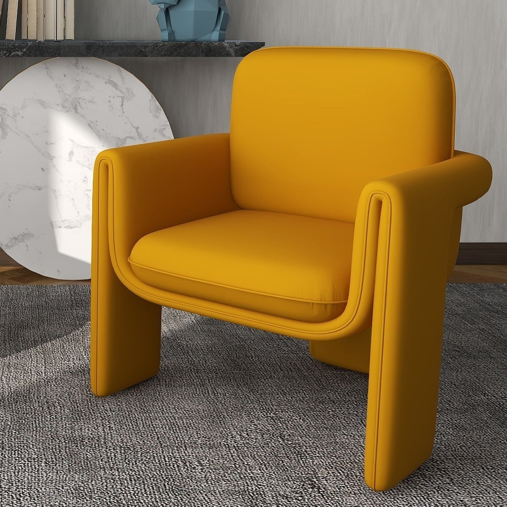 LIVARA EC1054 Fabric Frame Bentwood Velvet Leisure Chair