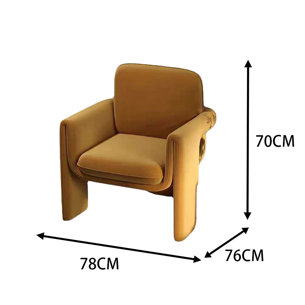 LIVARA EC1054 Fabric Frame Bentwood Velvet Leisure Chair