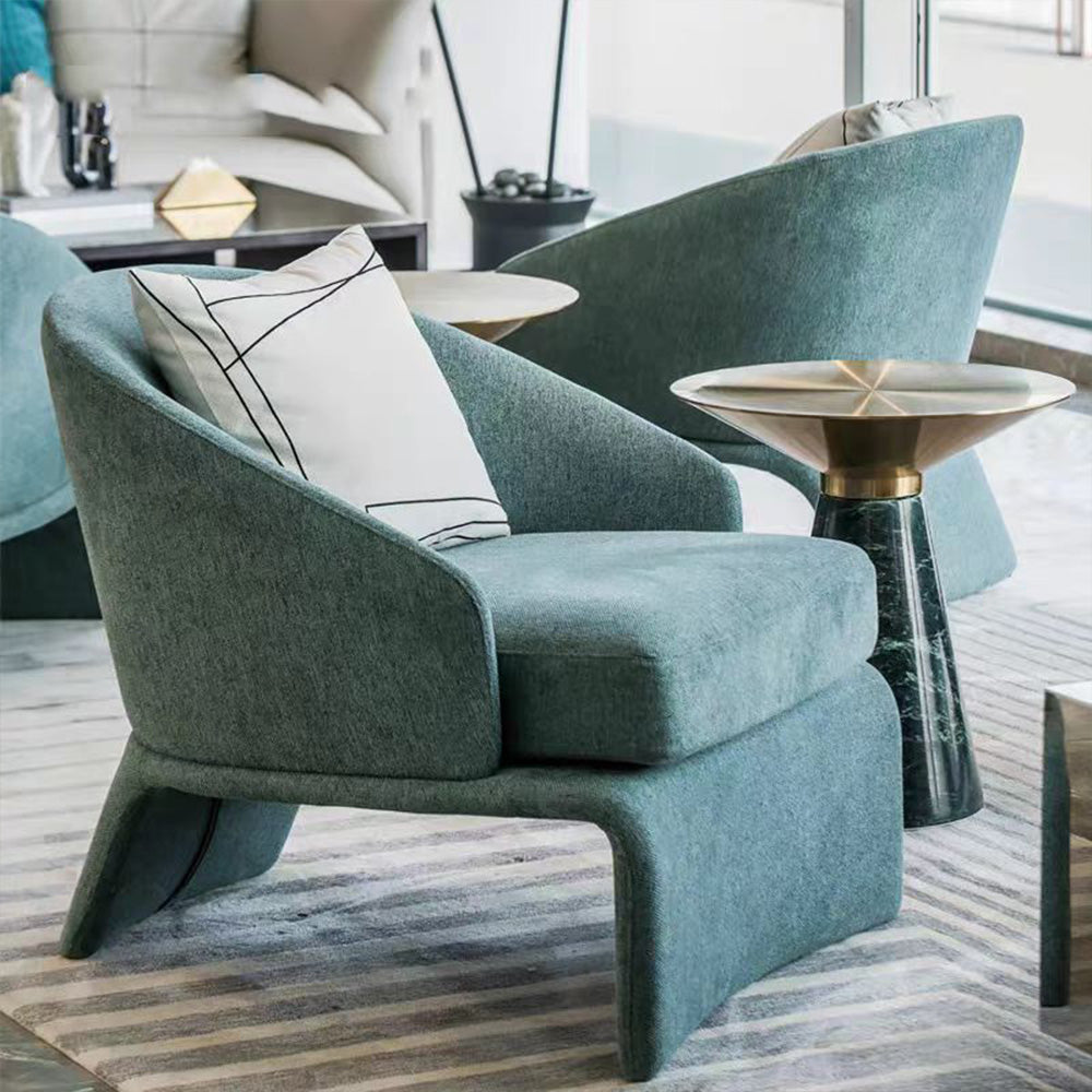 LIVARA EC1060 Chair Foam Eucalyptus with Wood and High-Density Frame Leisure Ottoman