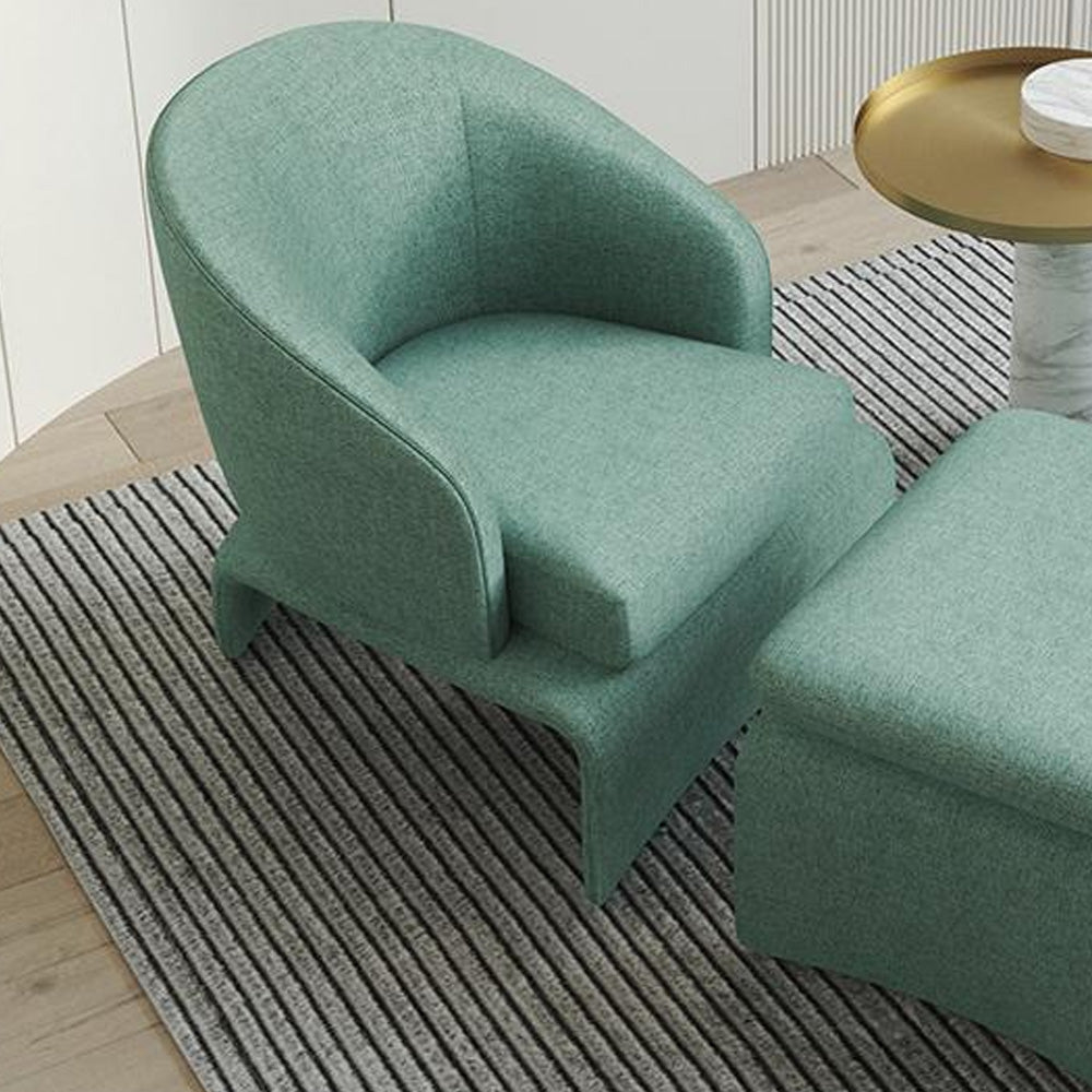 LIVARA EC1060 Chair Foam Eucalyptus with Wood and High-Density Frame Leisure Ottoman
