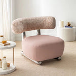 LIVARA EC1075 Velvet Leisure Stainless Steel Brushed Lamb Fleece Chair