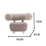 LIVARA EC1075 Velvet Leisure Stainless Steel Brushed Lamb Fleece Chair