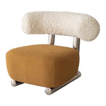 LIVARA EC1075 Velvet Leisure Stainless Steel Brushed Lamb Fleece Chair