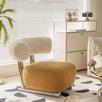 LIVARA EC1075 Velvet Leisure Stainless Steel Brushed Lamb Fleece Chair