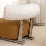 LIVARA EC1075 Velvet Leisure Stainless Steel Brushed Lamb Fleece Chair