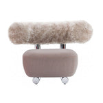 LIVARA EC1075 Velvet Leisure Stainless Steel Brushed Lamb Fleece Chair