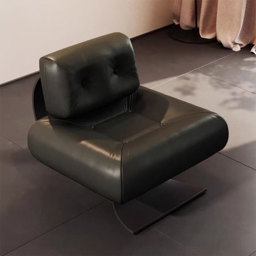 LIVARA EC1081 Chair Steel Lamb Frame With Black Titanium Leisure Chair Fishtail Stainless Fleece Ottoman