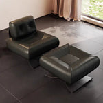 LIVARA EC1081 Chair Steel Lamb Frame With Black Titanium Leisure Chair Fishtail Stainless Fleece Ottoman