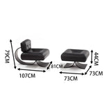 LIVARA EC1081 Chair Steel Lamb Frame With Black Titanium Leisure Chair Fishtail Stainless Fleece Ottoman