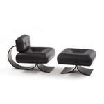 LIVARA EC1081 Chair Steel Lamb Frame With Black Titanium Leisure Chair Fishtail Stainless Fleece Ottoman
