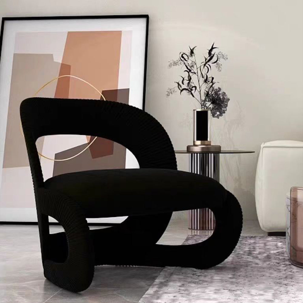 LIVARA EC1090 Leisure Solid Tech Bentwood Velvet Wood Chair