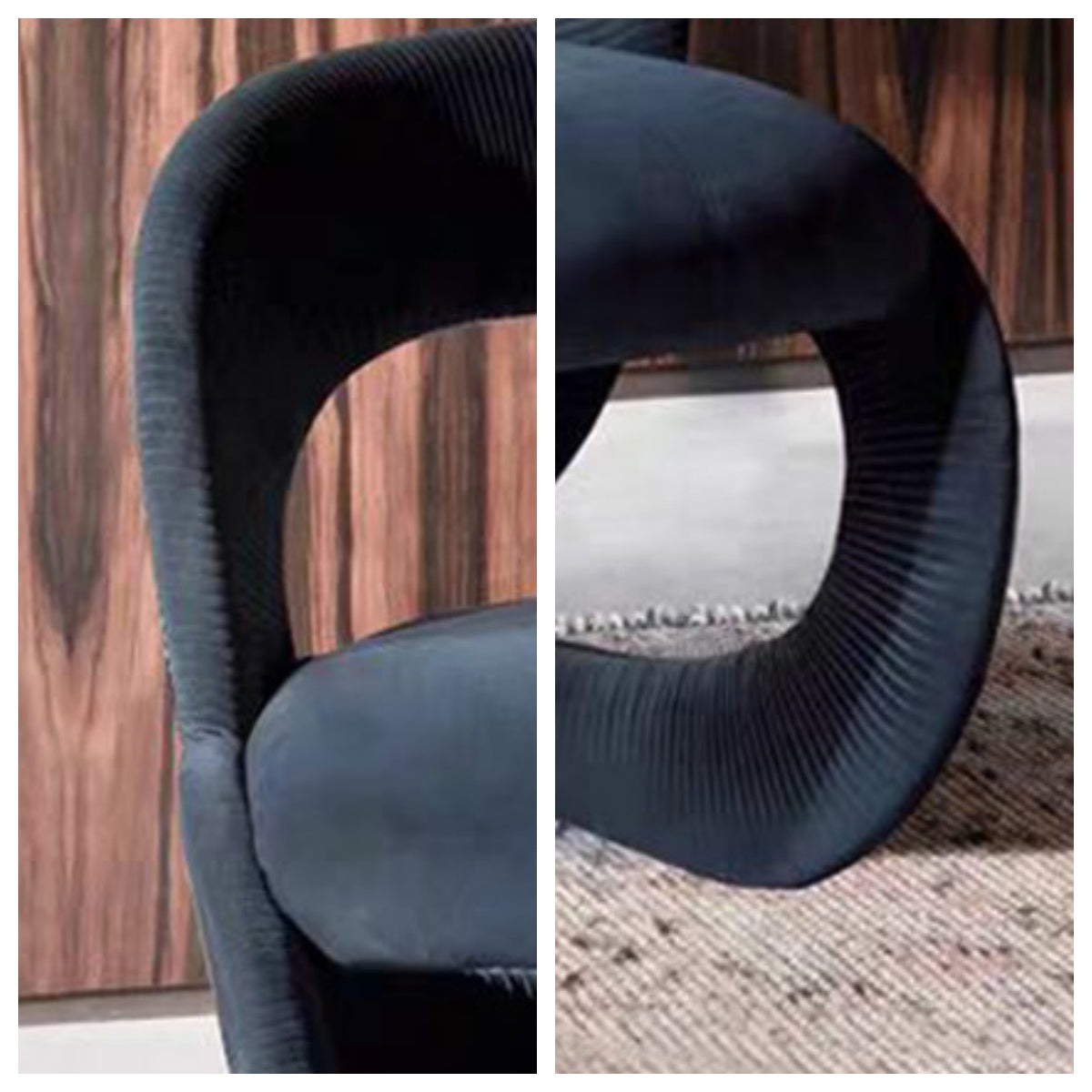 LIVARA EC1090 Leisure Solid Tech Bentwood Velvet Wood Chair