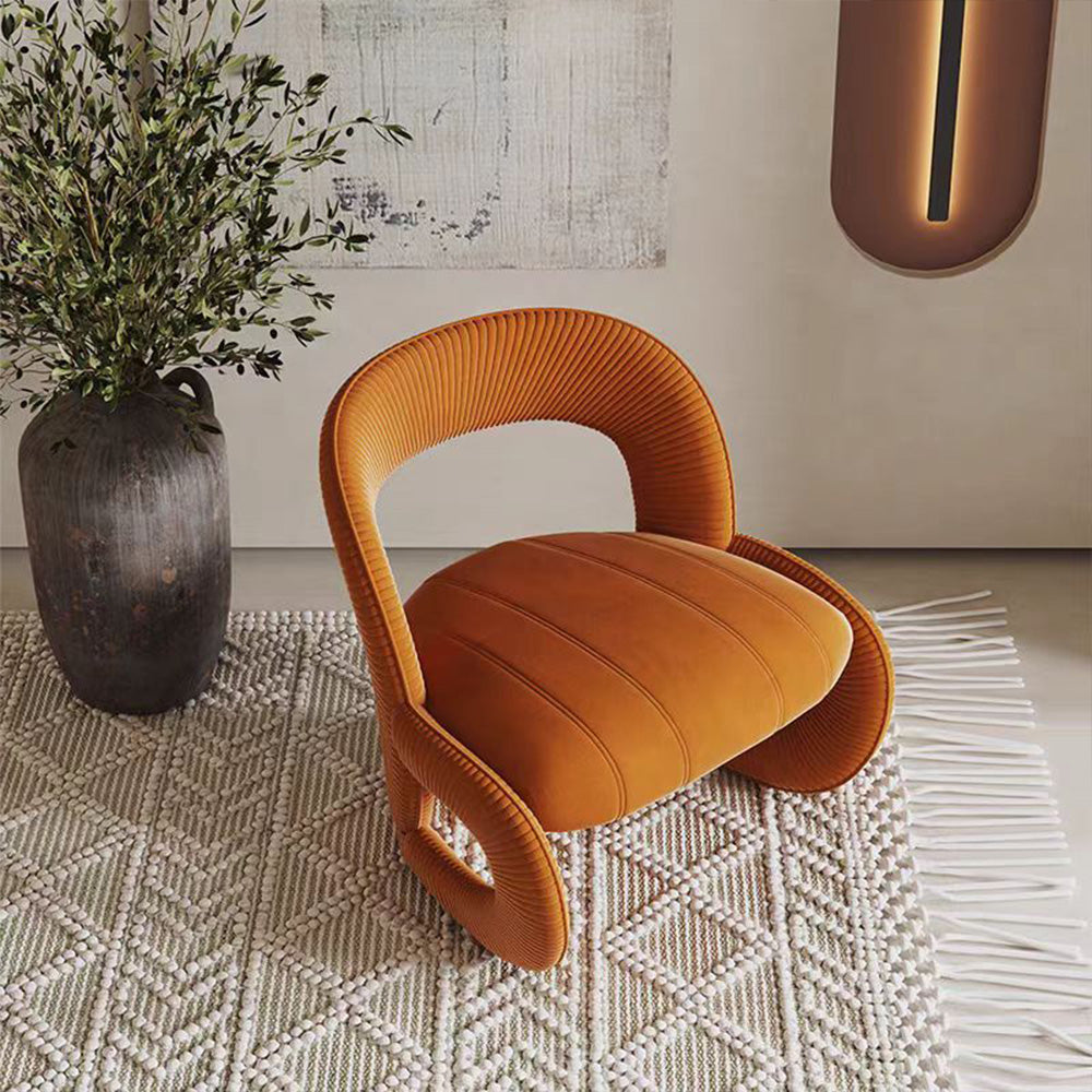 LIVARA EC1090 Leisure Solid Tech Bentwood Velvet Wood Chair