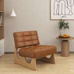 LIVARA EC1095 Frame Wooden Leather Microfiber Chair