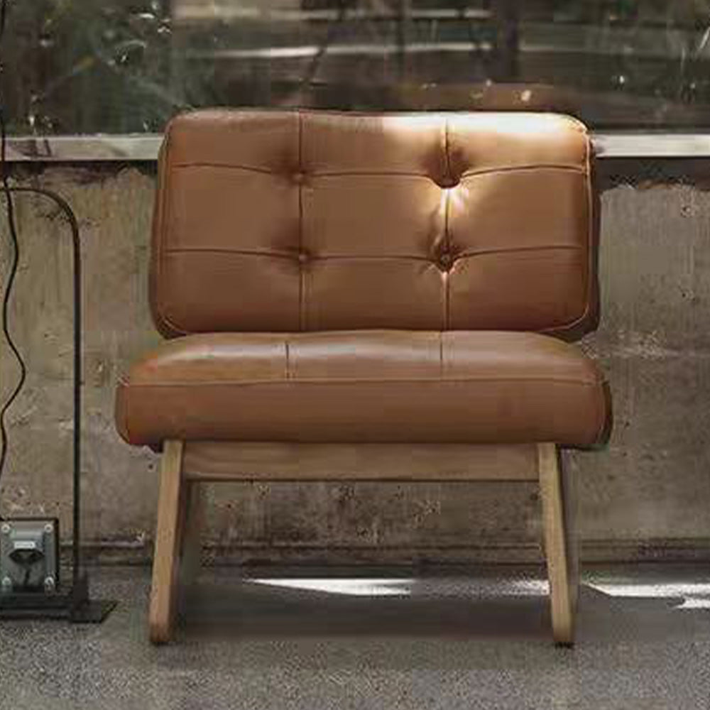 LIVARA EC1095 Frame Wooden Leather Microfiber Chair