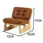 LIVARA EC1095 Frame Wooden Leather Microfiber Chair