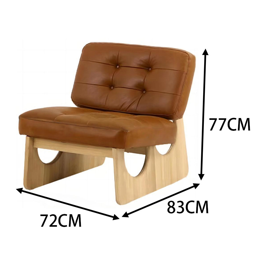 LIVARA EC1095 Frame Wooden Leather Microfiber Chair