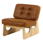 LIVARA EC1095 Frame Wooden Leather Microfiber Chair