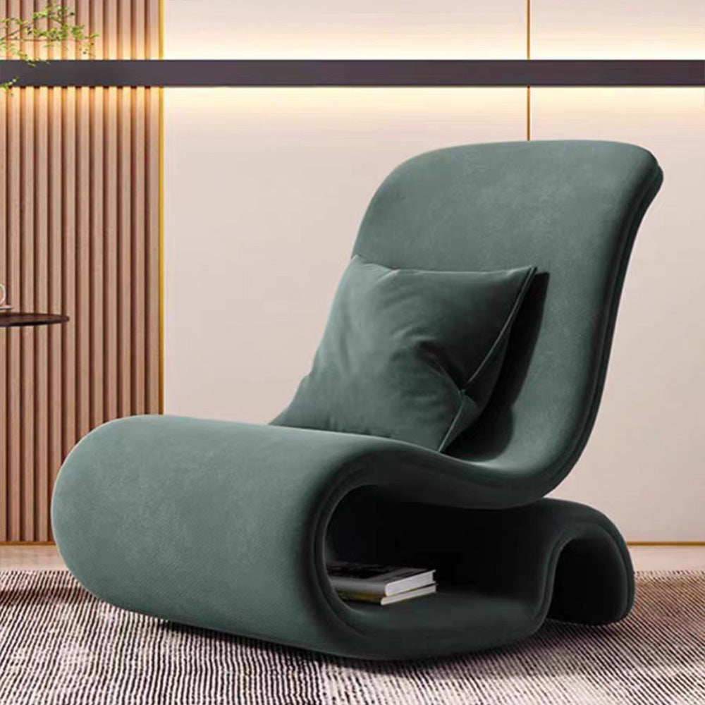 LIVARA EC1096 Minimalist Cozy Tech Metal Solid Wood Leisure Velvet Chair