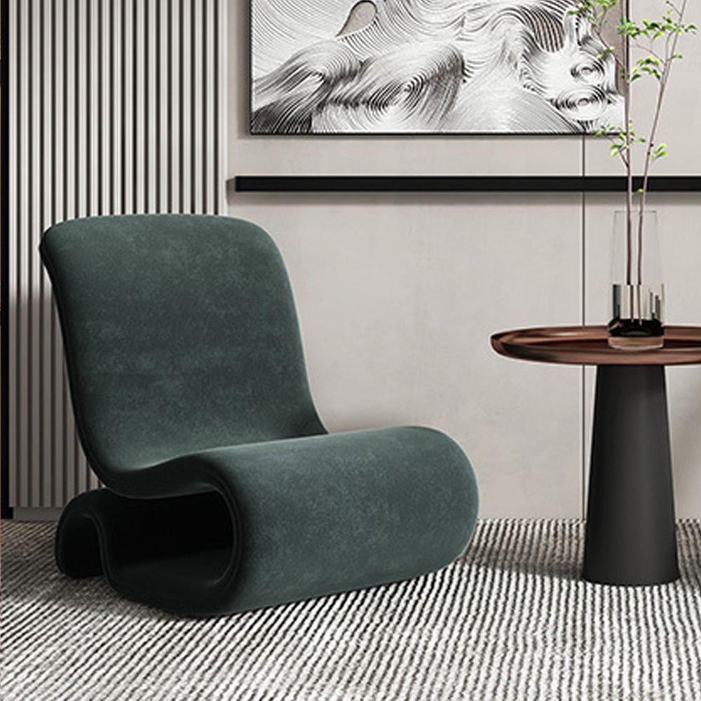 LIVARA EC1096 Minimalist Cozy Tech Metal Solid Wood Leisure Velvet Chair