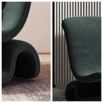 LIVARA EC1096 Minimalist Cozy Tech Metal Solid Wood Leisure Velvet Chair