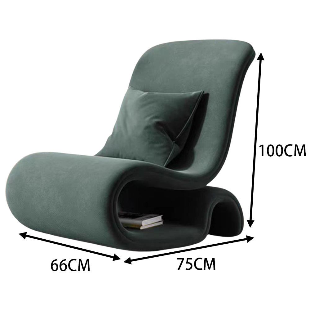LIVARA EC1096 Minimalist Cozy Tech Metal Solid Wood Leisure Velvet Chair