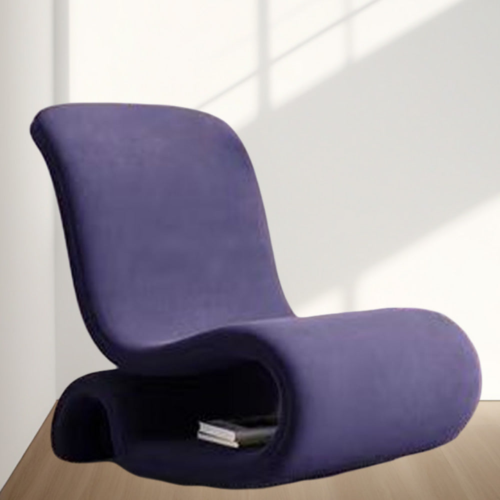 LIVARA EC1096 Minimalist Cozy Tech Metal Solid Wood Leisure Velvet Chair