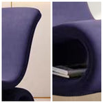 LIVARA EC1096 Minimalist Cozy Tech Metal Solid Wood Leisure Velvet Chair