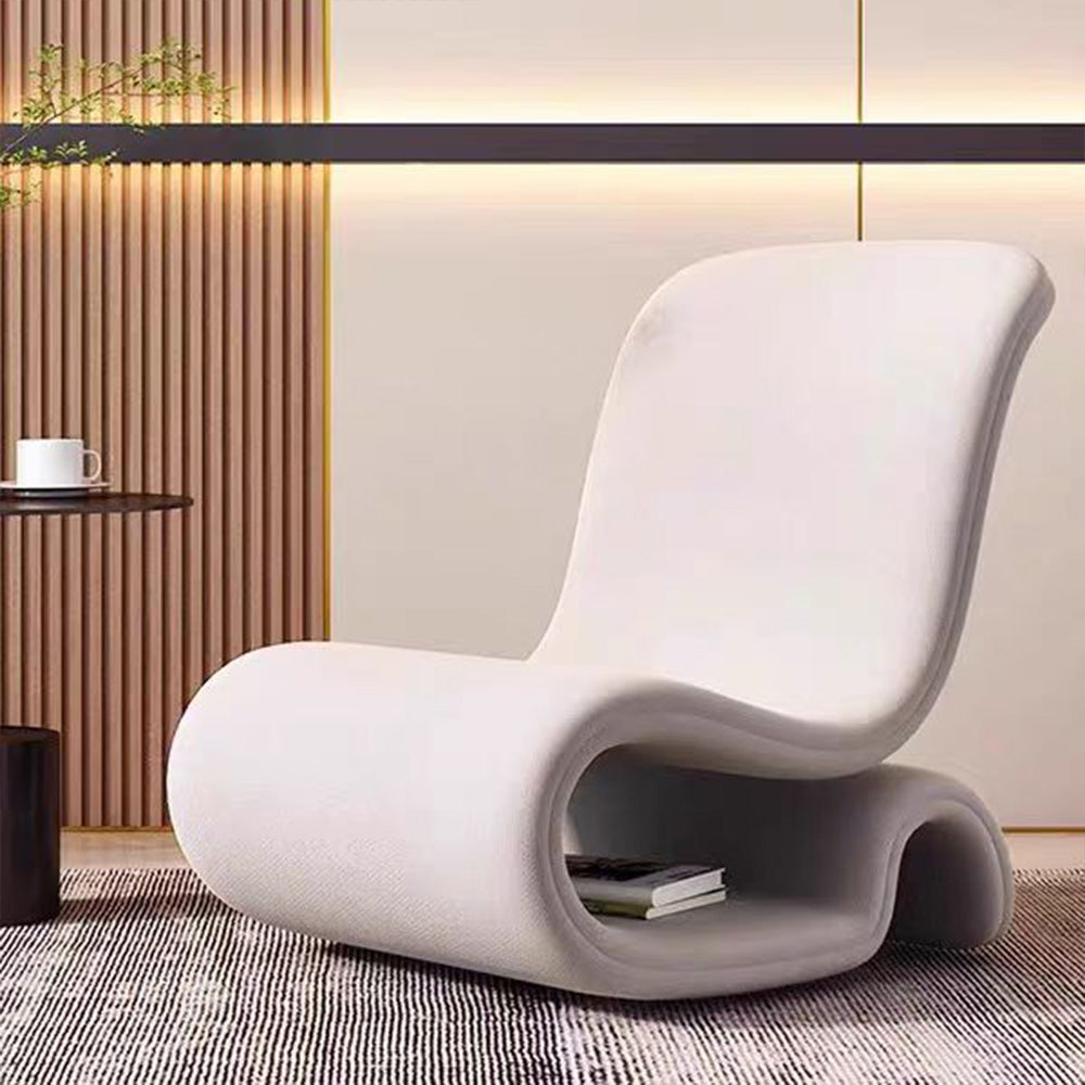 LIVARA EC1096 Minimalist Cozy Tech Metal Solid Wood Leisure Velvet Chair
