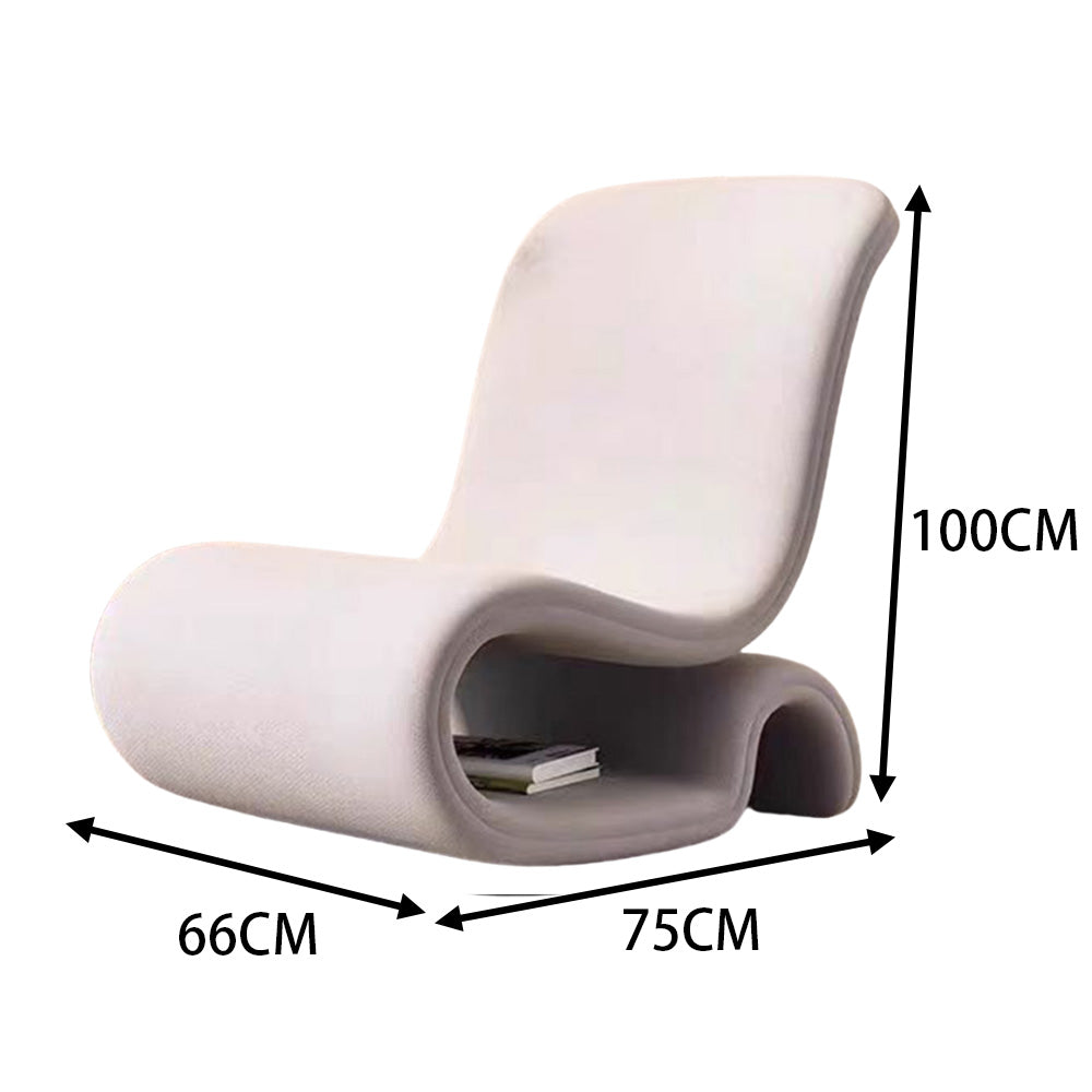 LIVARA EC1096 Minimalist Cozy Tech Metal Solid Wood Leisure Velvet Chair