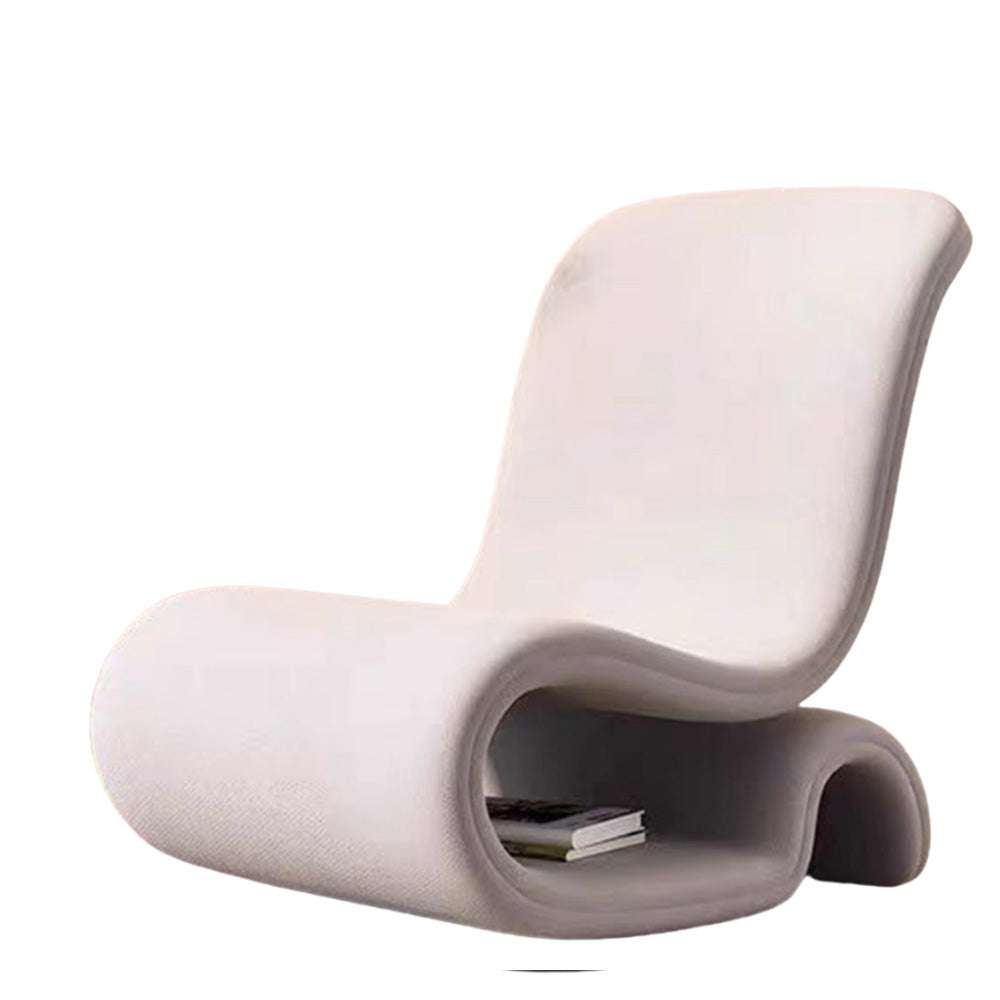 LIVARA EC1096 Minimalist Cozy Tech Metal Solid Wood Leisure Velvet Chair
