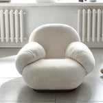 LIVARA EC1101 - Steel Solid and Rabbit Frame Chair Fur Wood White