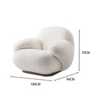 LIVARA EC1101 - Steel Solid and Rabbit Frame Chair Fur Wood White