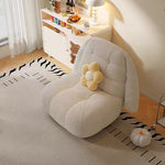 LIVARA EC1102 Wood Frame Solid Fleece Lamb Casual Chair