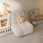 LIVARA EC1102 Wood Frame Solid Fleece Lamb Casual Chair