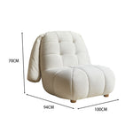 LIVARA EC1102 Wood Frame Solid Fleece Lamb Casual Chair