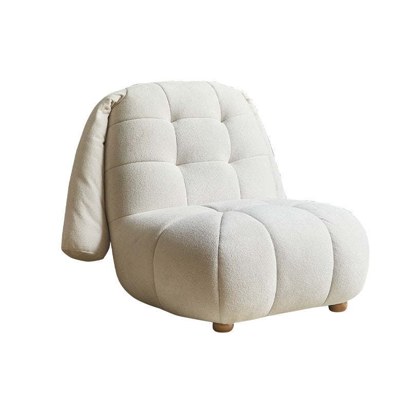 LIVARA EC1102 Wood Frame Solid Fleece Lamb Casual Chair