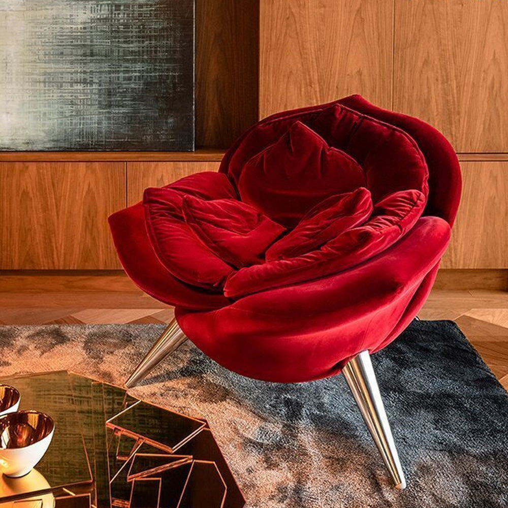 LIVARA EC1117 Velvet Leisure Metal Frame Chair