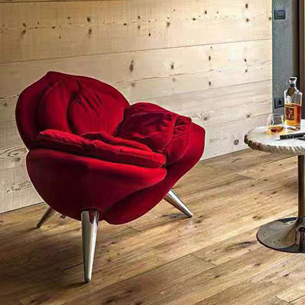 LIVARA EC1117 Velvet Leisure Metal Frame Chair
