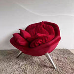 LIVARA EC1117 Velvet Leisure Metal Frame Chair