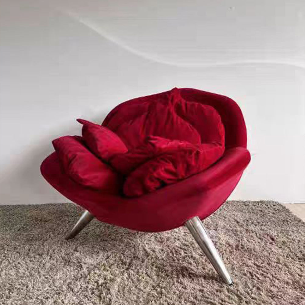 LIVARA EC1117 Velvet Leisure Metal Frame Chair